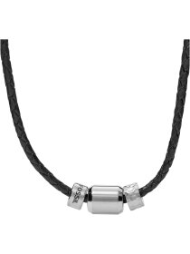 Lederkette mit Edelstahlringen